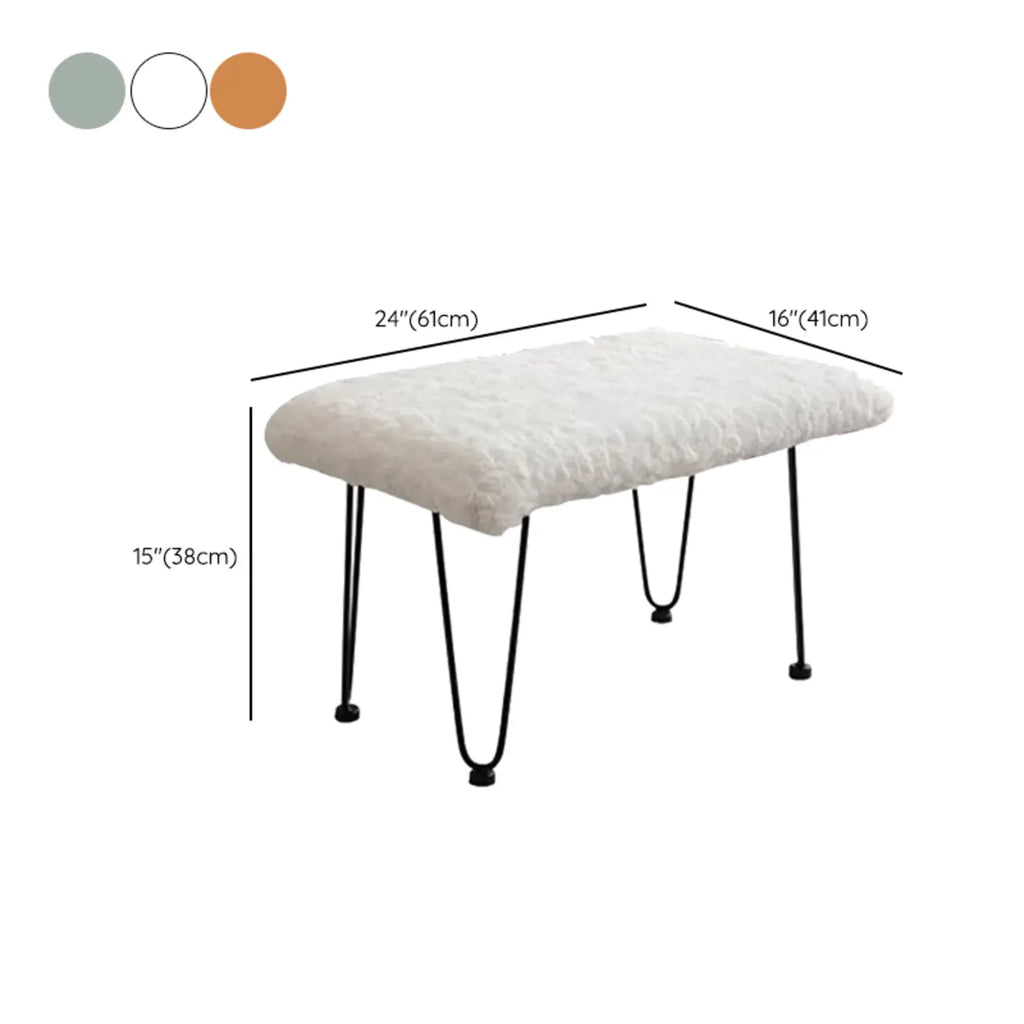 Modern Armless Upholstered Rocking Chair with Ottoman