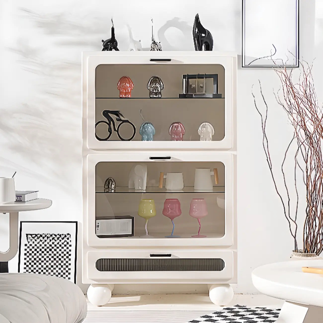 Modern Freestanding Accent Cabinet for Rectangular Shape