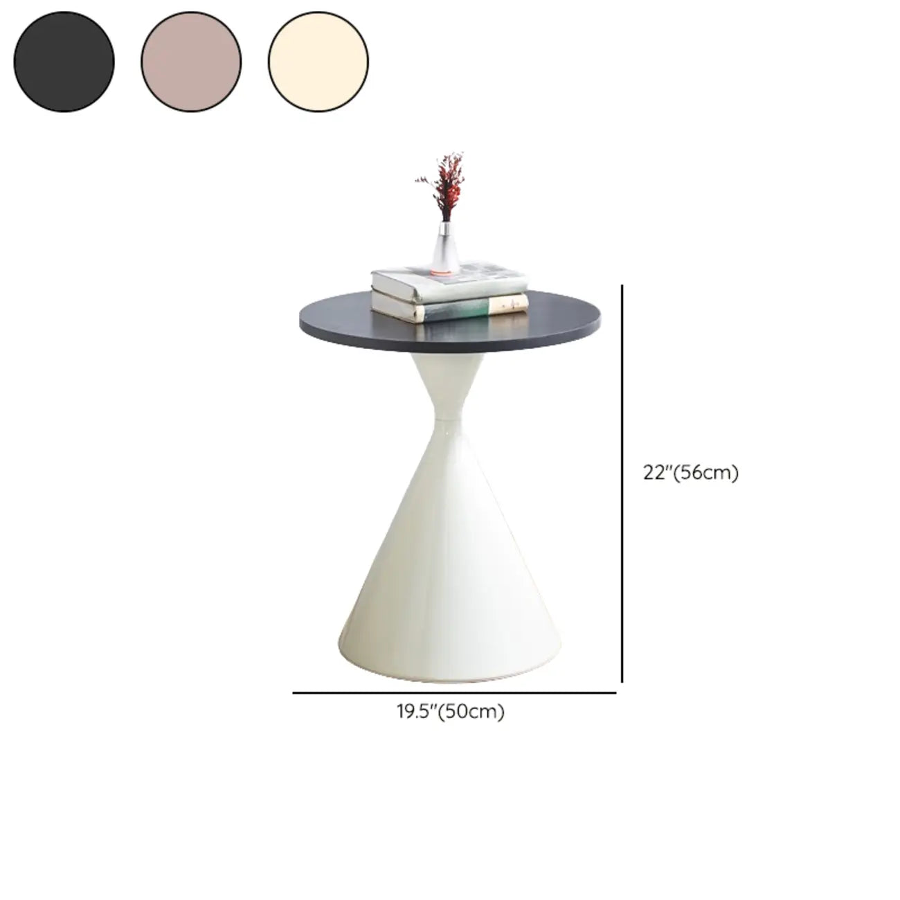 Modern Minimalist  Round Coffee Table Set with Wooden Top