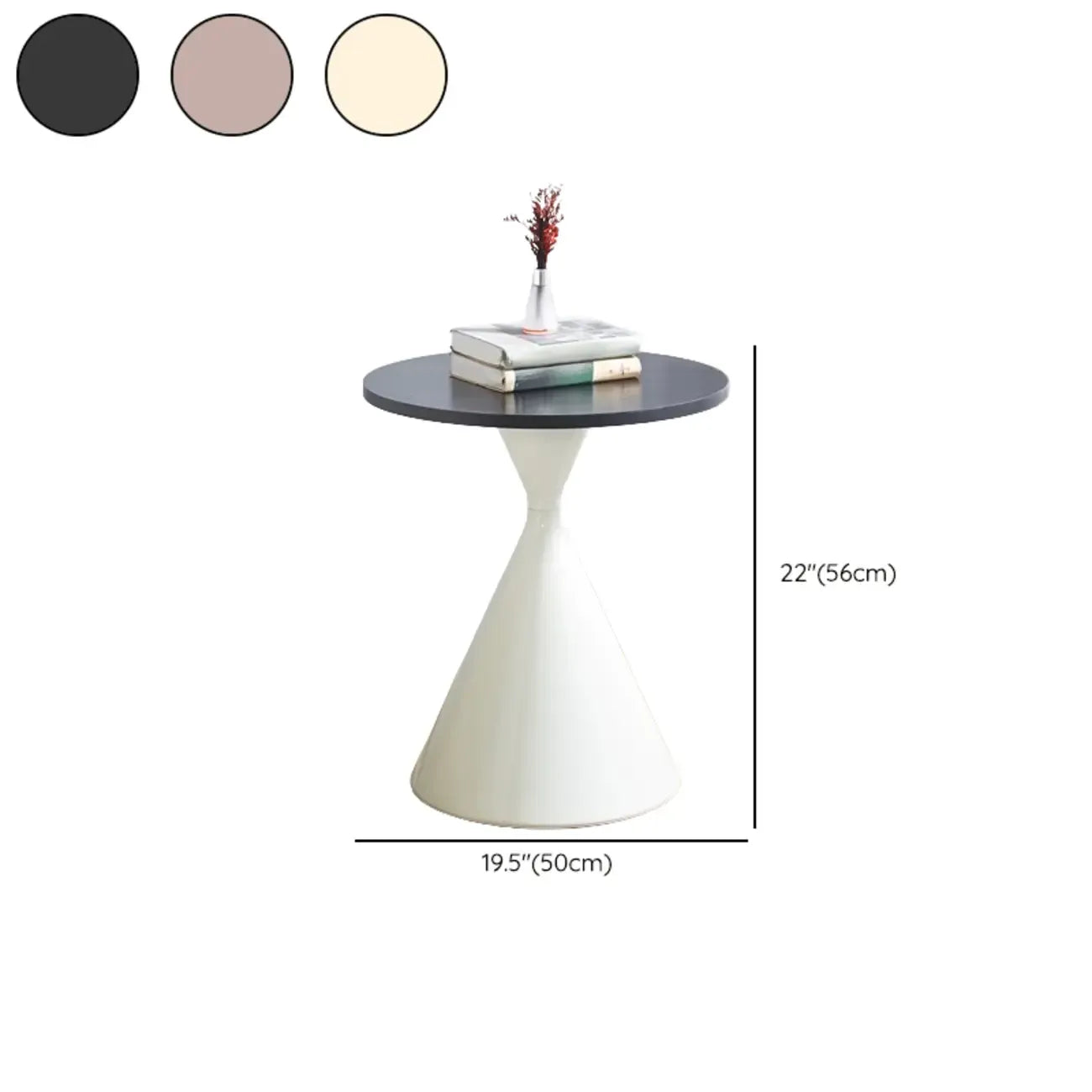 Modern Minimalist  Round Coffee Table Set with Wooden Top