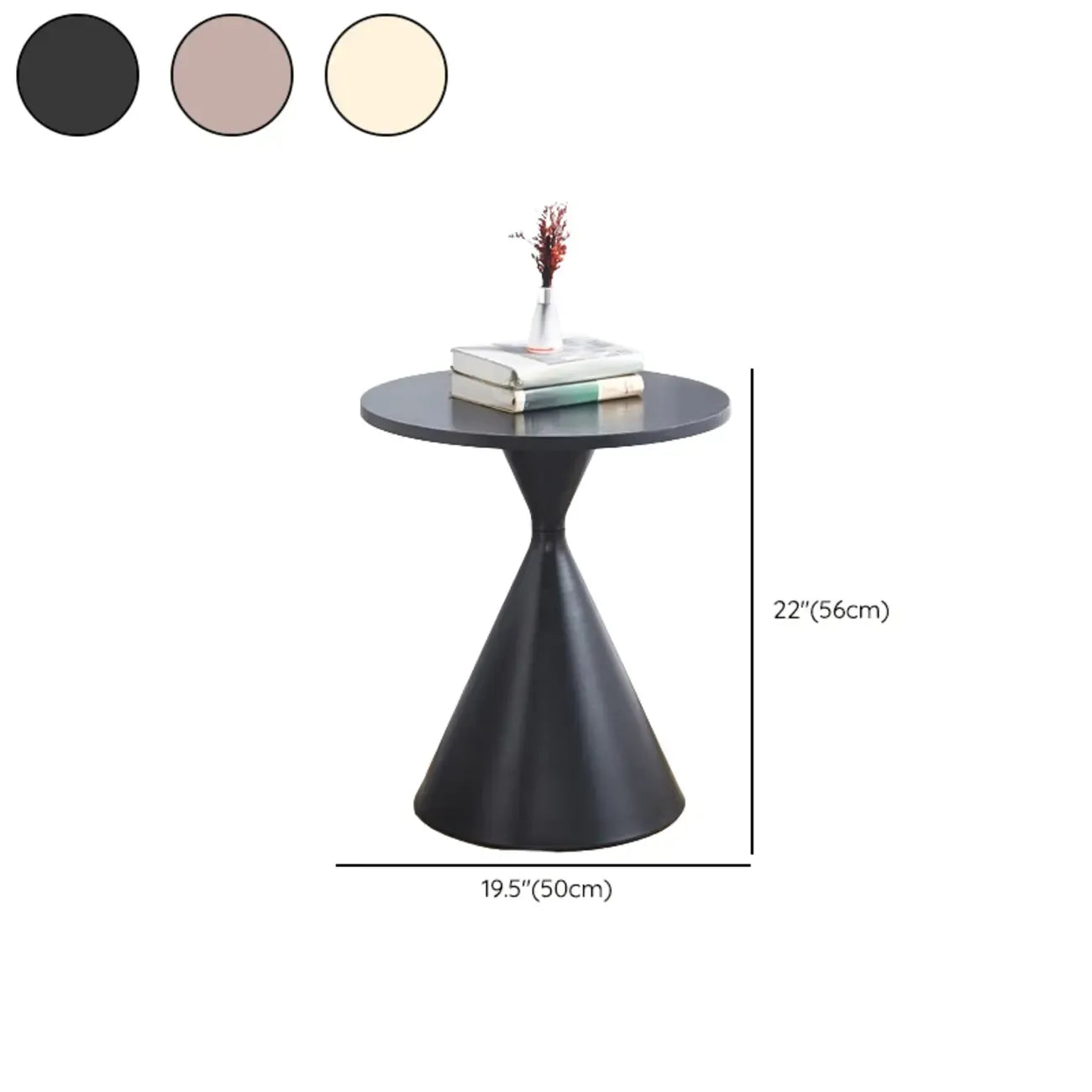 Modern Minimalist  Round Coffee Table Set with Wooden Top