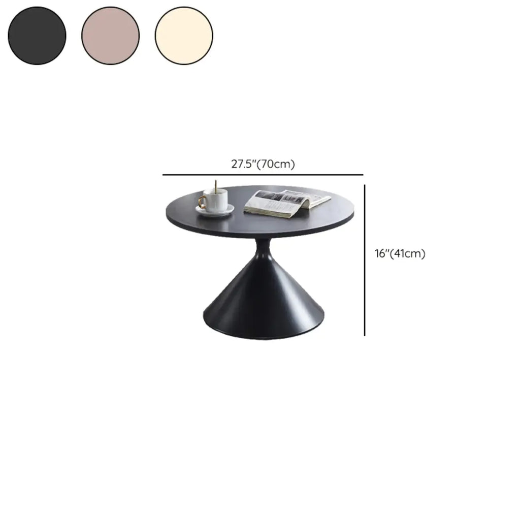Modern Minimalist  Round Coffee Table Set with Wooden Top