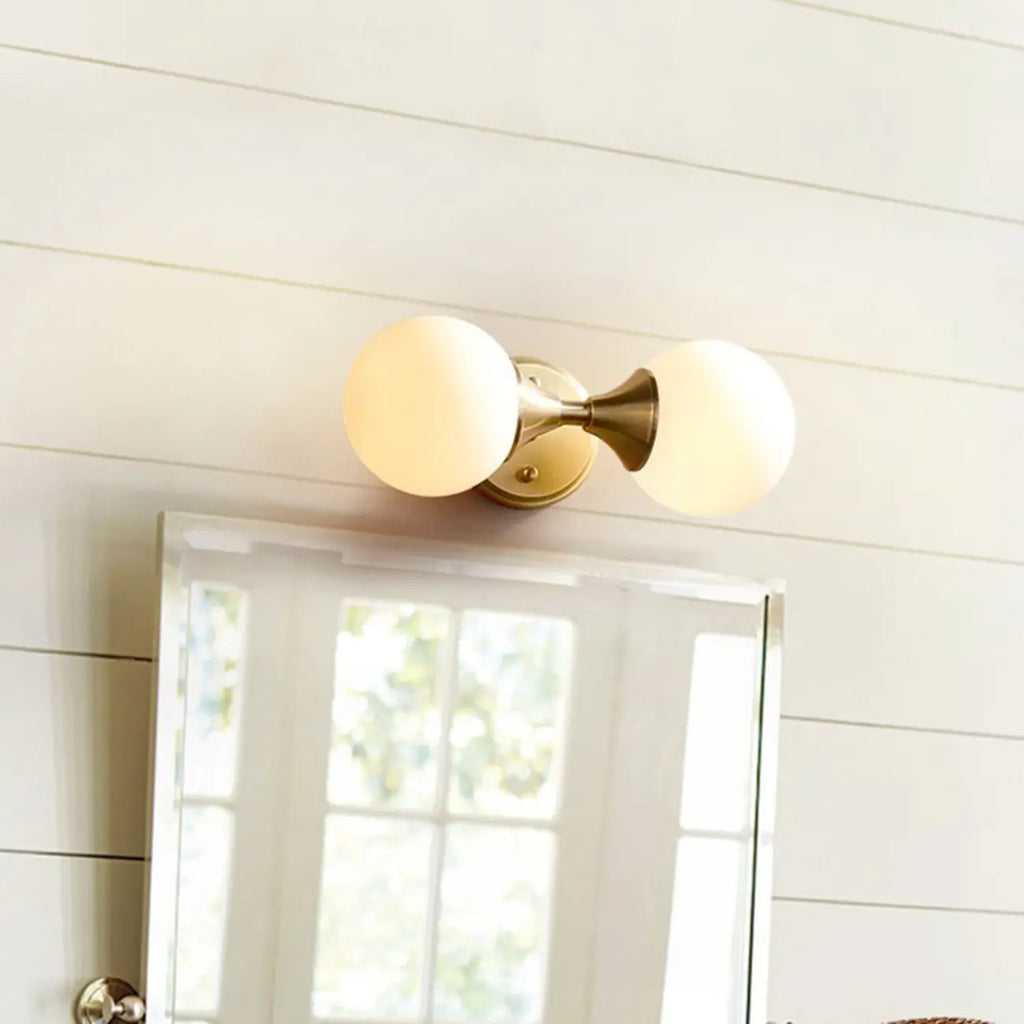 Modern White 2-Light Bathroom Vanity Light in Mini Size