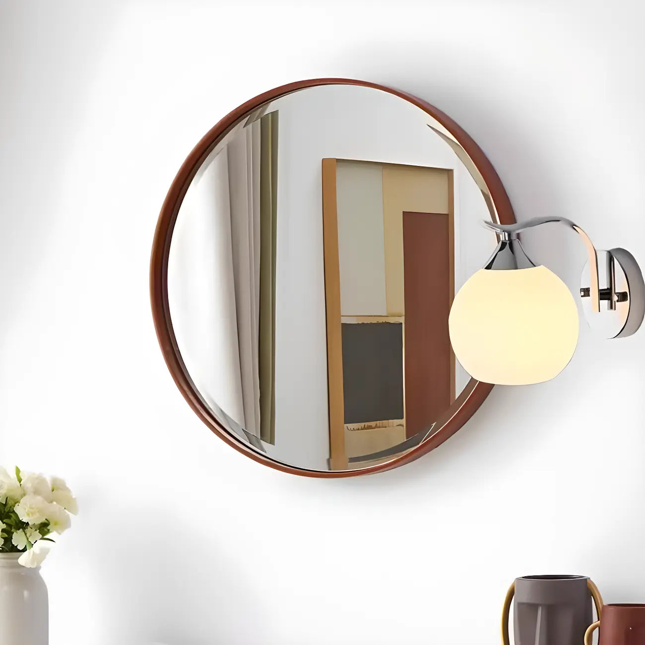 Modern Globe Bathroom Vanity Light with Chrome Finish