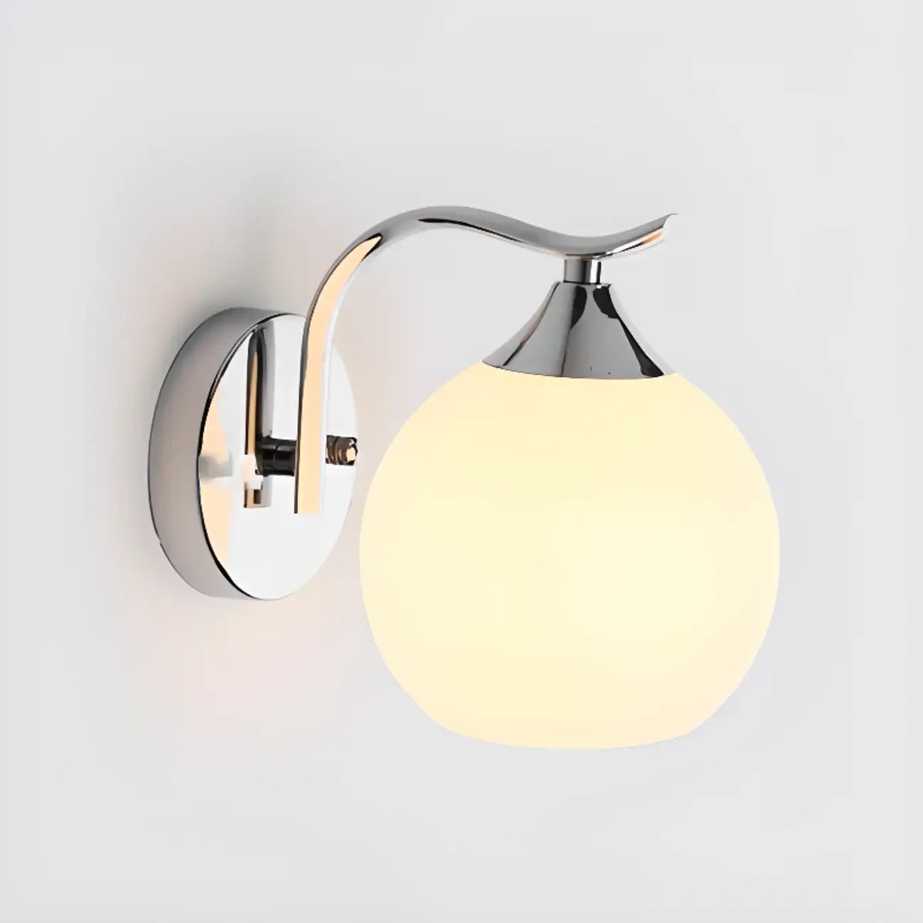 Modern Globe Bathroom Vanity Light with Chrome Finish