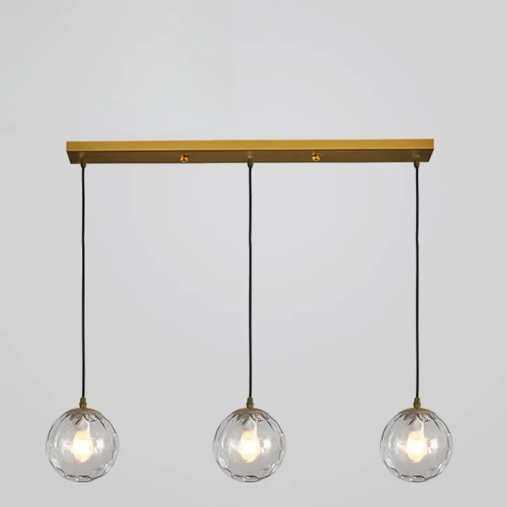 3 Lights Modern Glass Globe Island Pendant Light