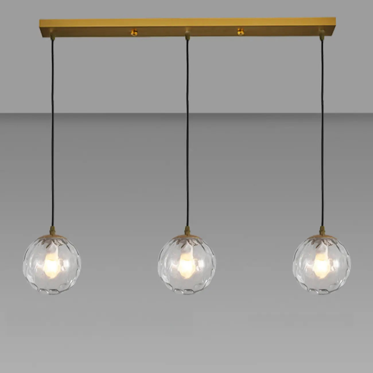 3 Lights Modern Glass Globe Island Pendant Light