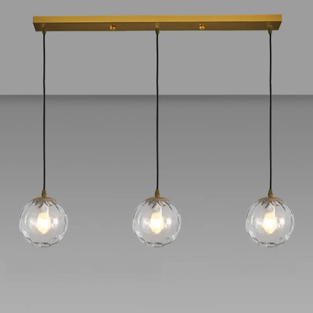 3 Lights Modern Glass Globe Island Pendant Light