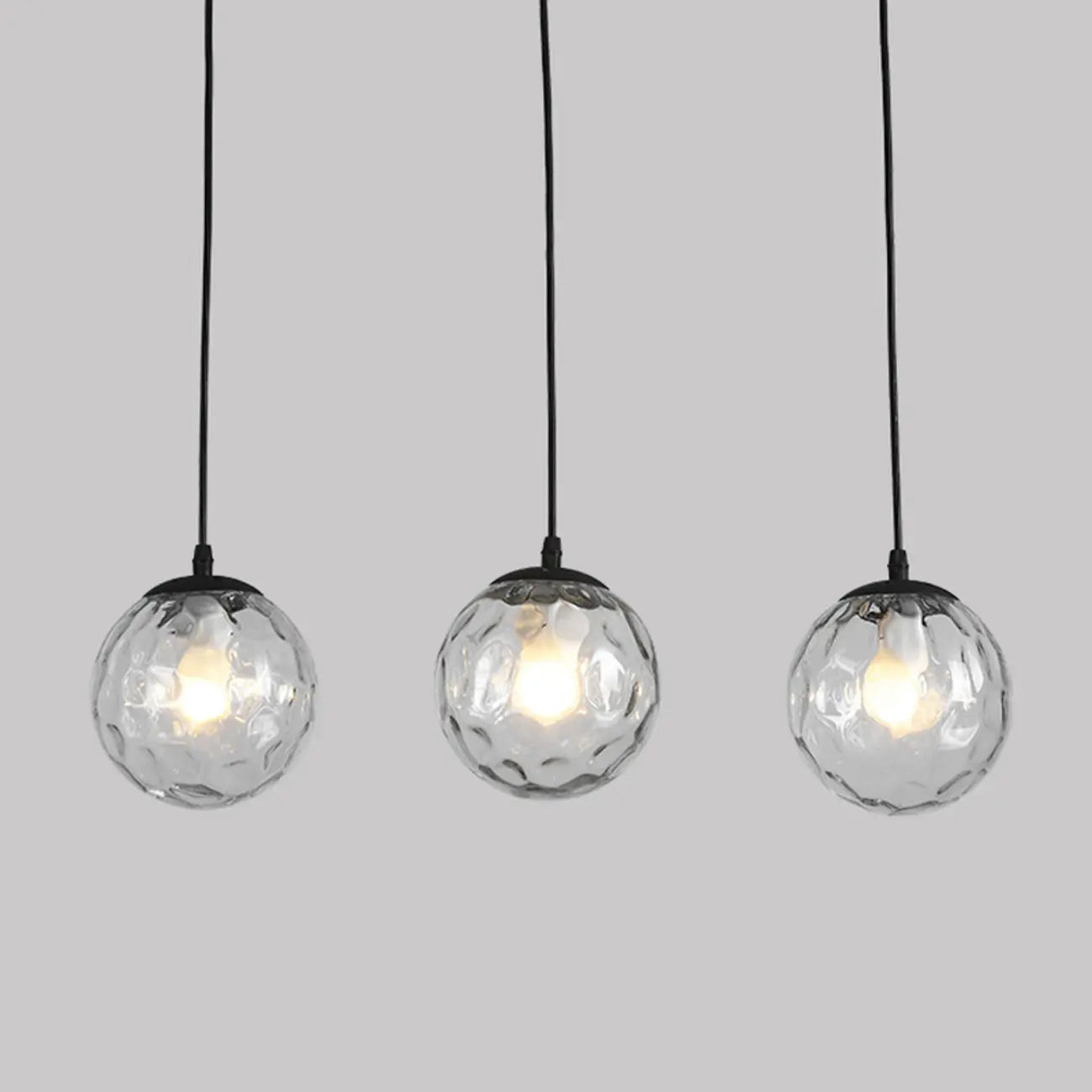 3 Lights Modern Glass Globe Island Pendant Light