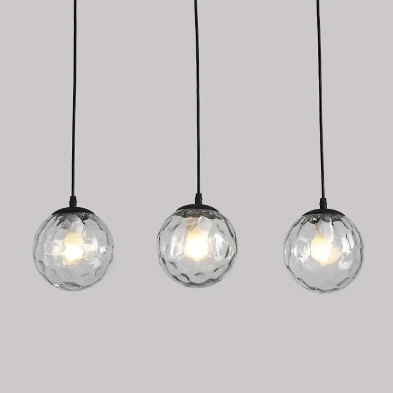 3 Lights Modern Glass Globe Island Pendant Light