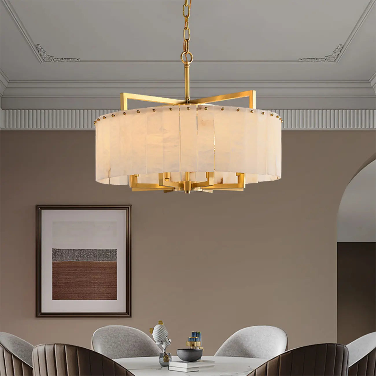 Modern Marble Round Chandelier for Luxury Interiors