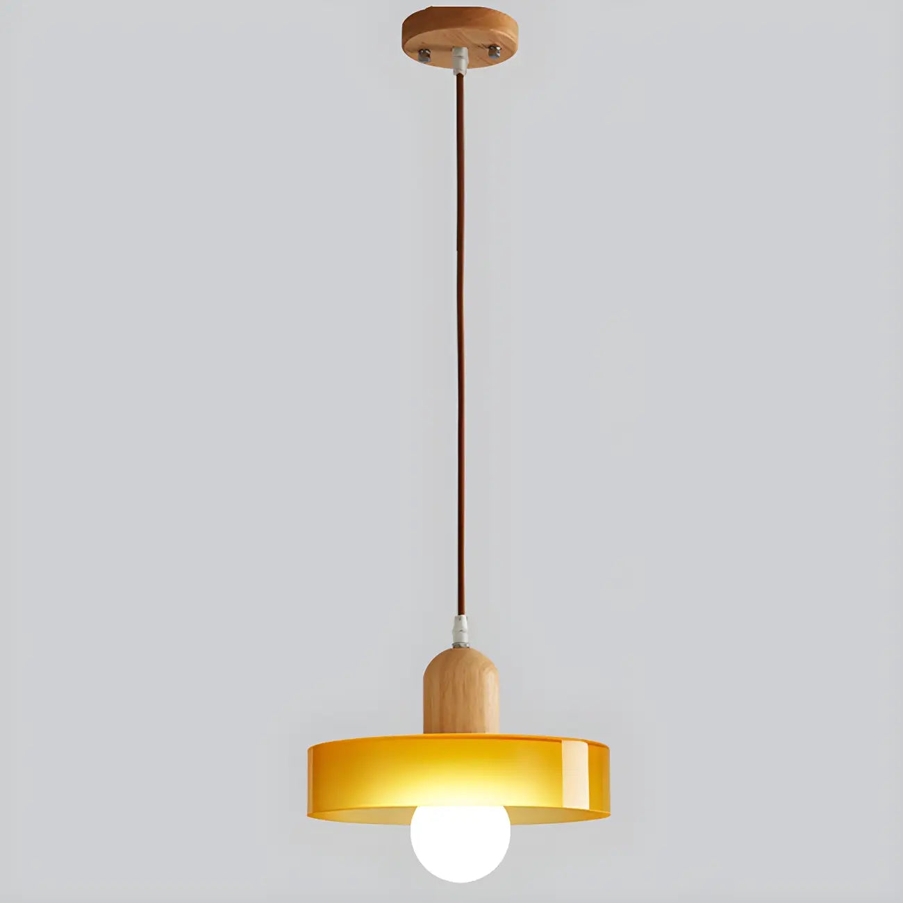 Elegant Cream Glass Round LED Pendant Lamp for Bedside