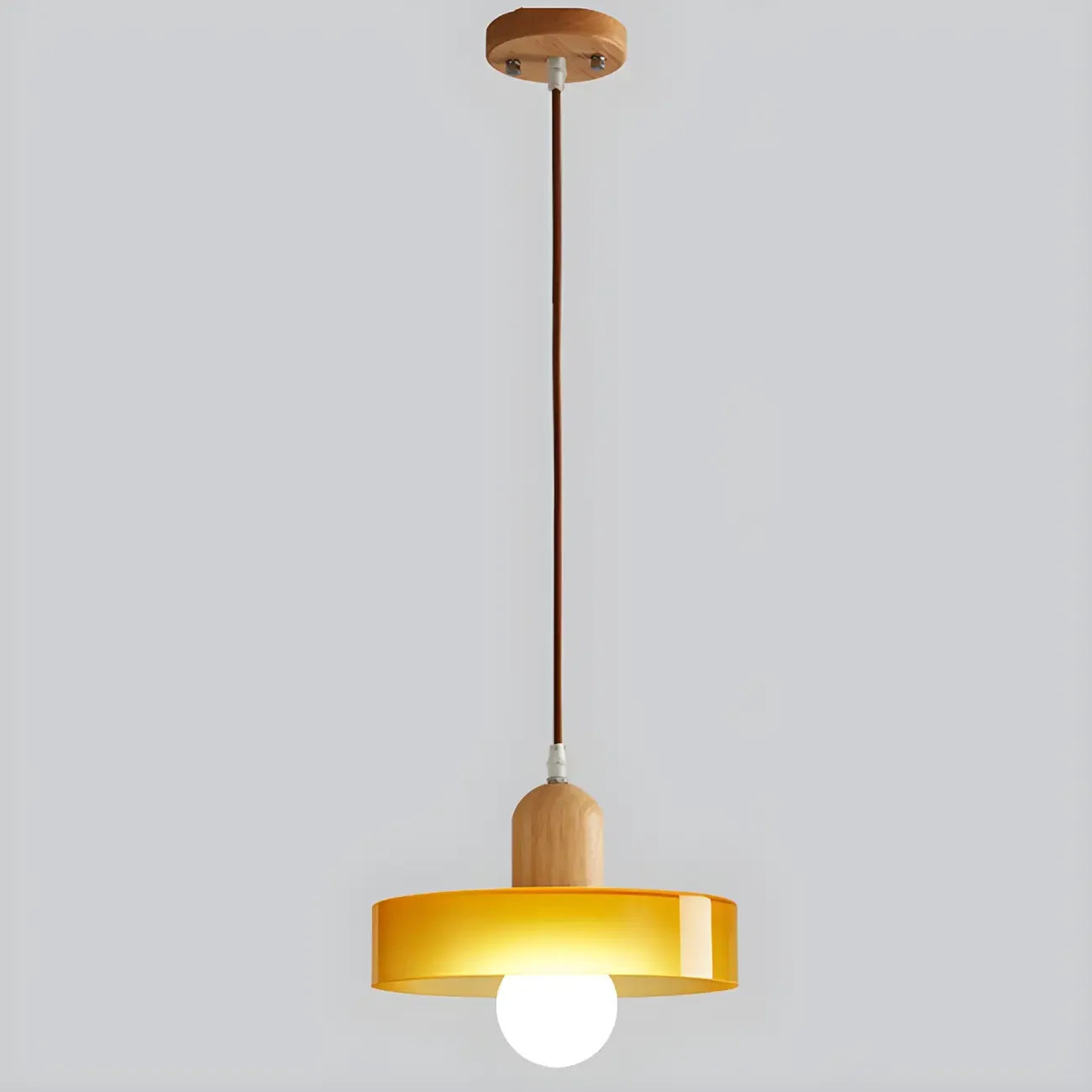 Elegant Cream Glass Round LED Pendant Lamp for Bedside