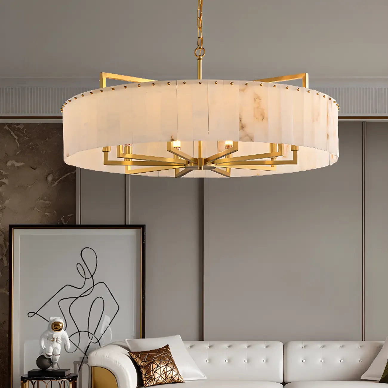 Modern Marble Round Chandelier for Luxury Interiors
