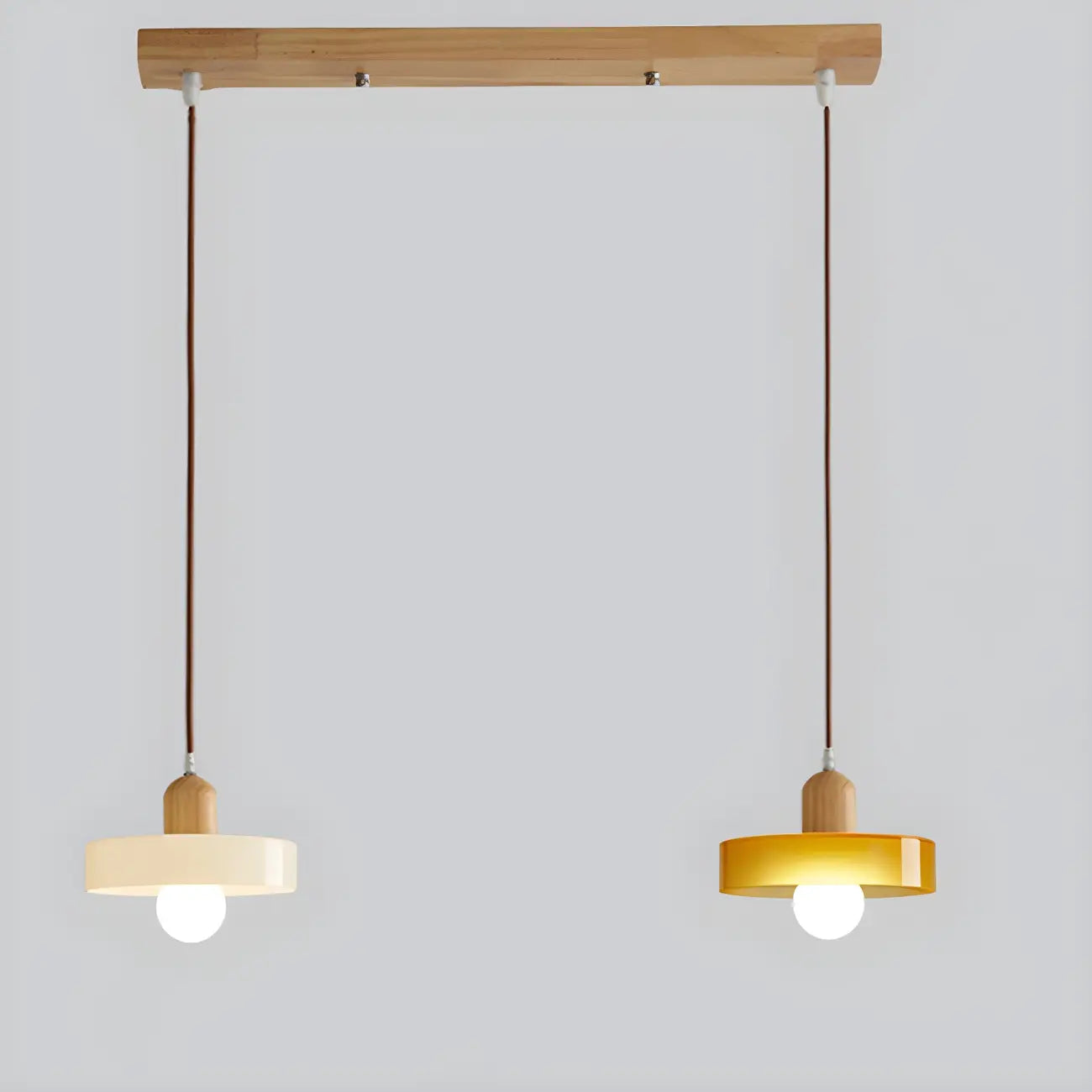 Elegant Cream Glass Round LED Pendant Lamp for Bedside