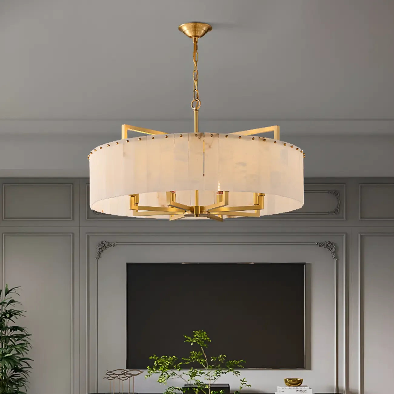 Modern Marble Round Chandelier for Luxury Interiors