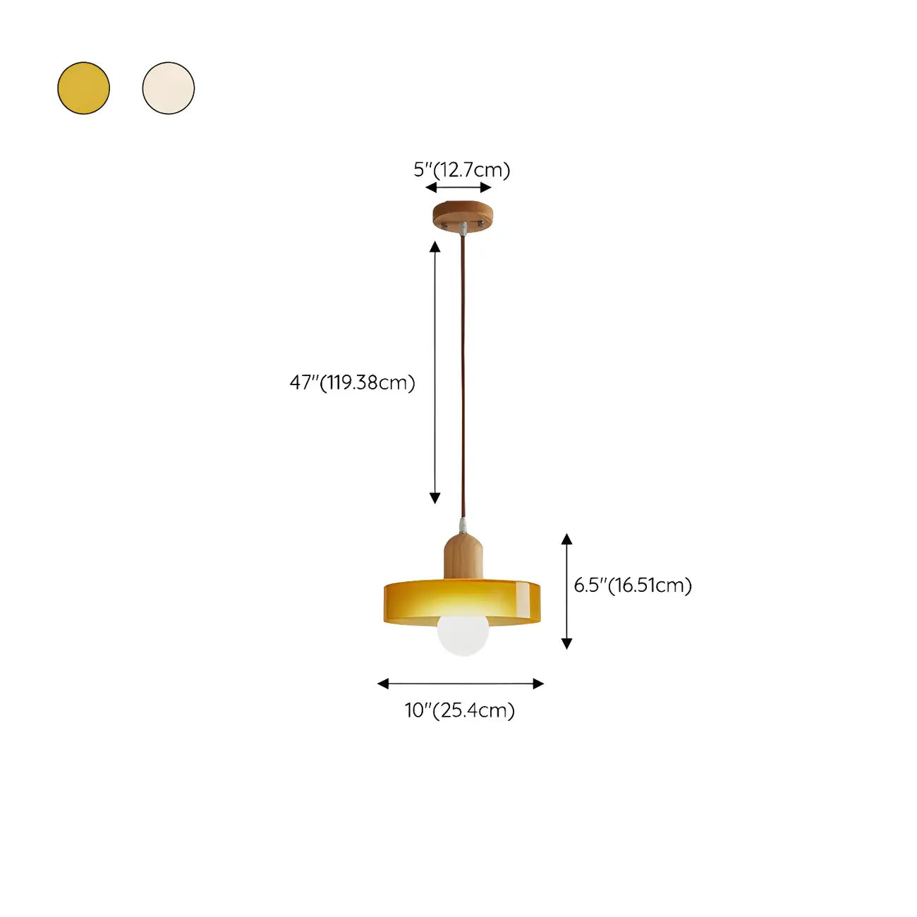 Elegant Cream Glass Round LED Pendant Lamp for Bedside