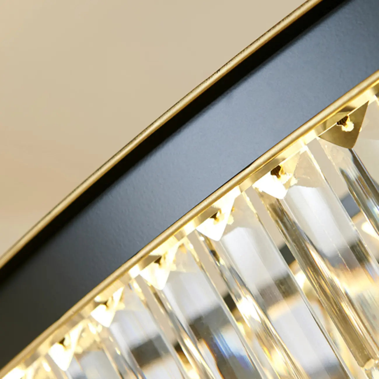 Adjustable Black Round Modern Crystal Chandelier