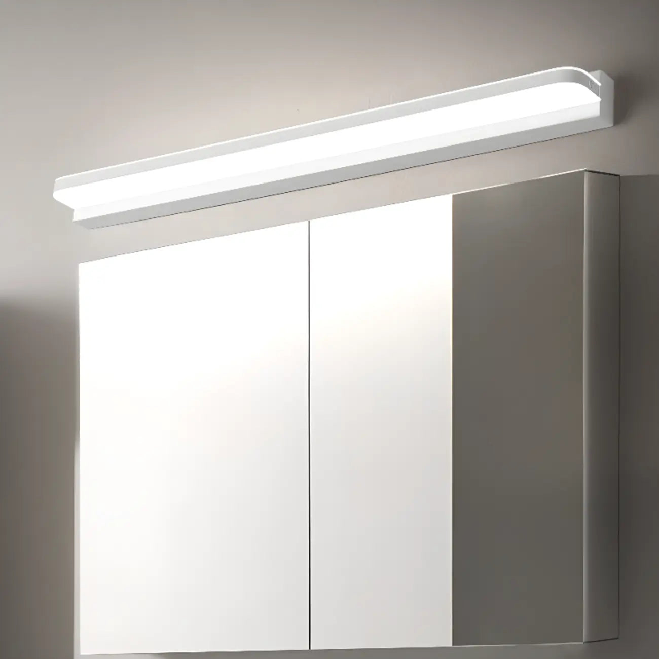 Modern Geometric Vanity Light with White Shade for Bathroom
