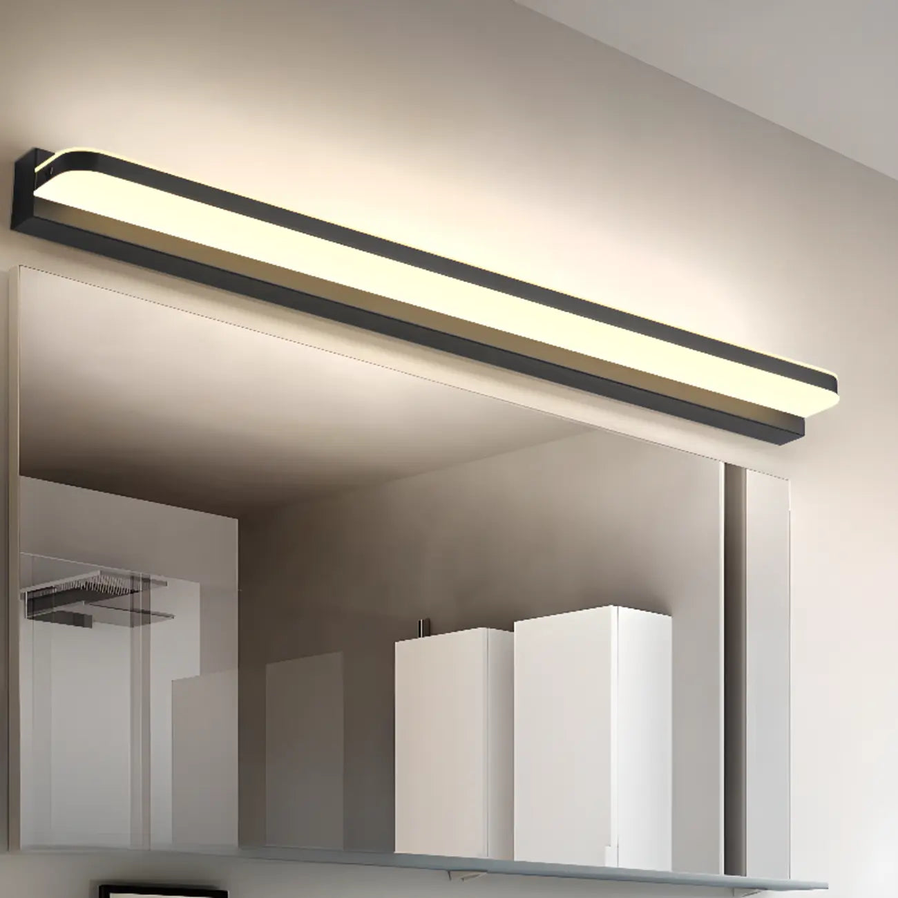 Modern Geometric Vanity Light with White Shade for Bathroom