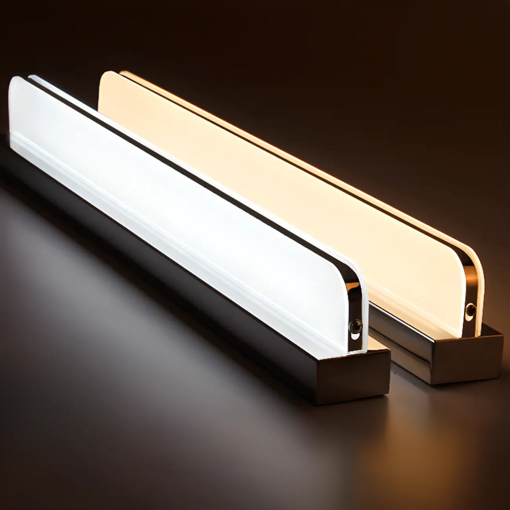 Modern Geometric Vanity Light with White Shade for Bathroom