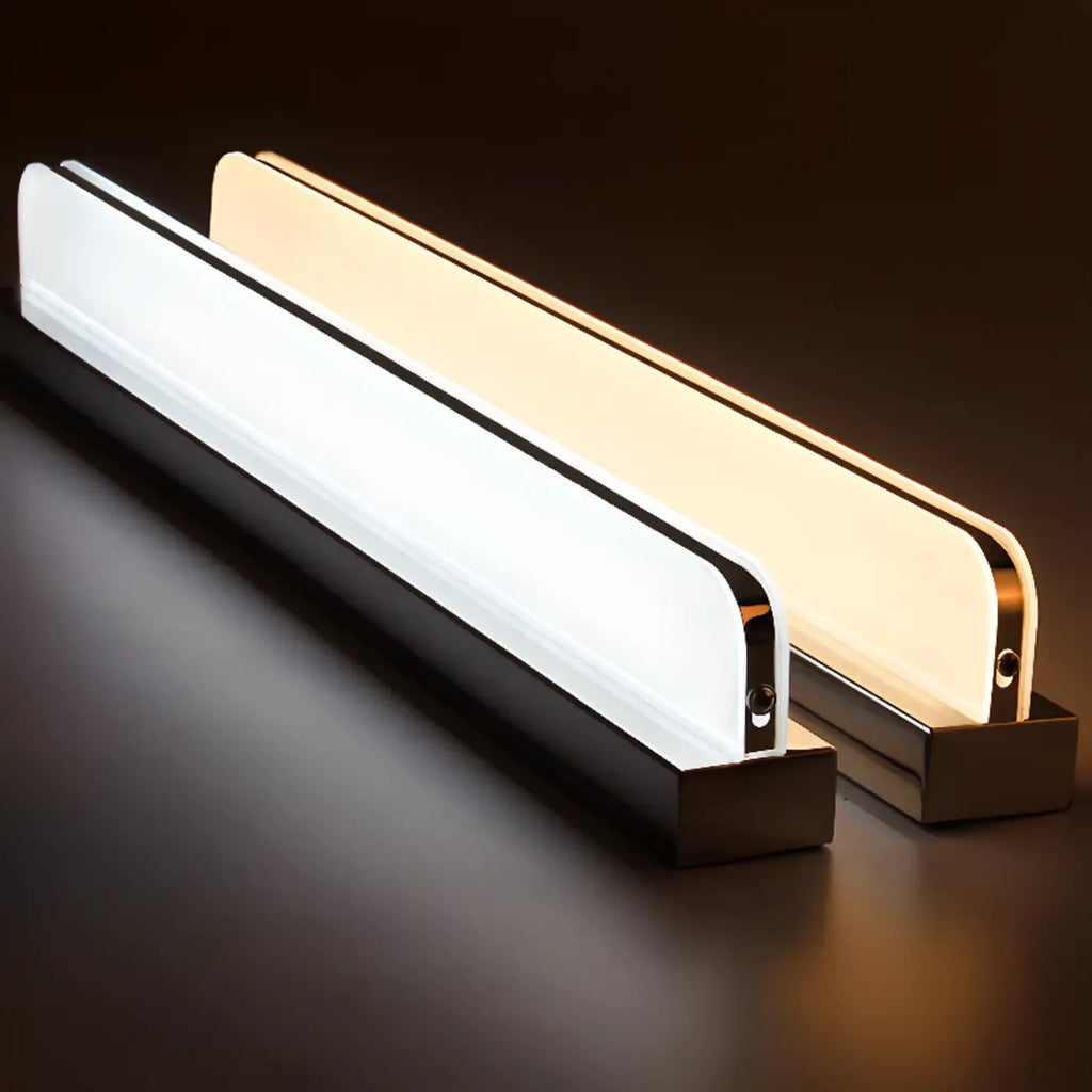 Modern Geometric Vanity Light with White Shade for Bathroom