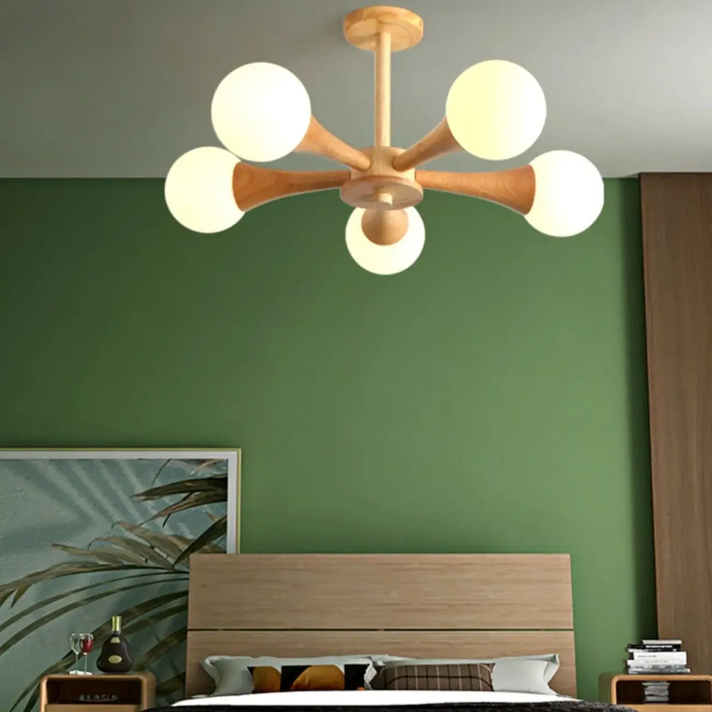 Modern Glass Semi Flush LED Ceiling Light for Living Room