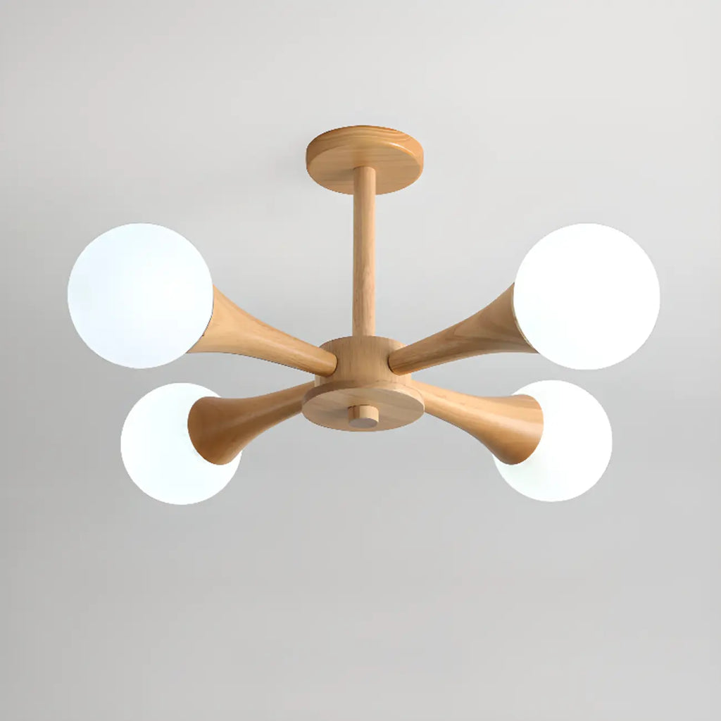Modern Glass Semi Flush LED Ceiling Light for Living Room