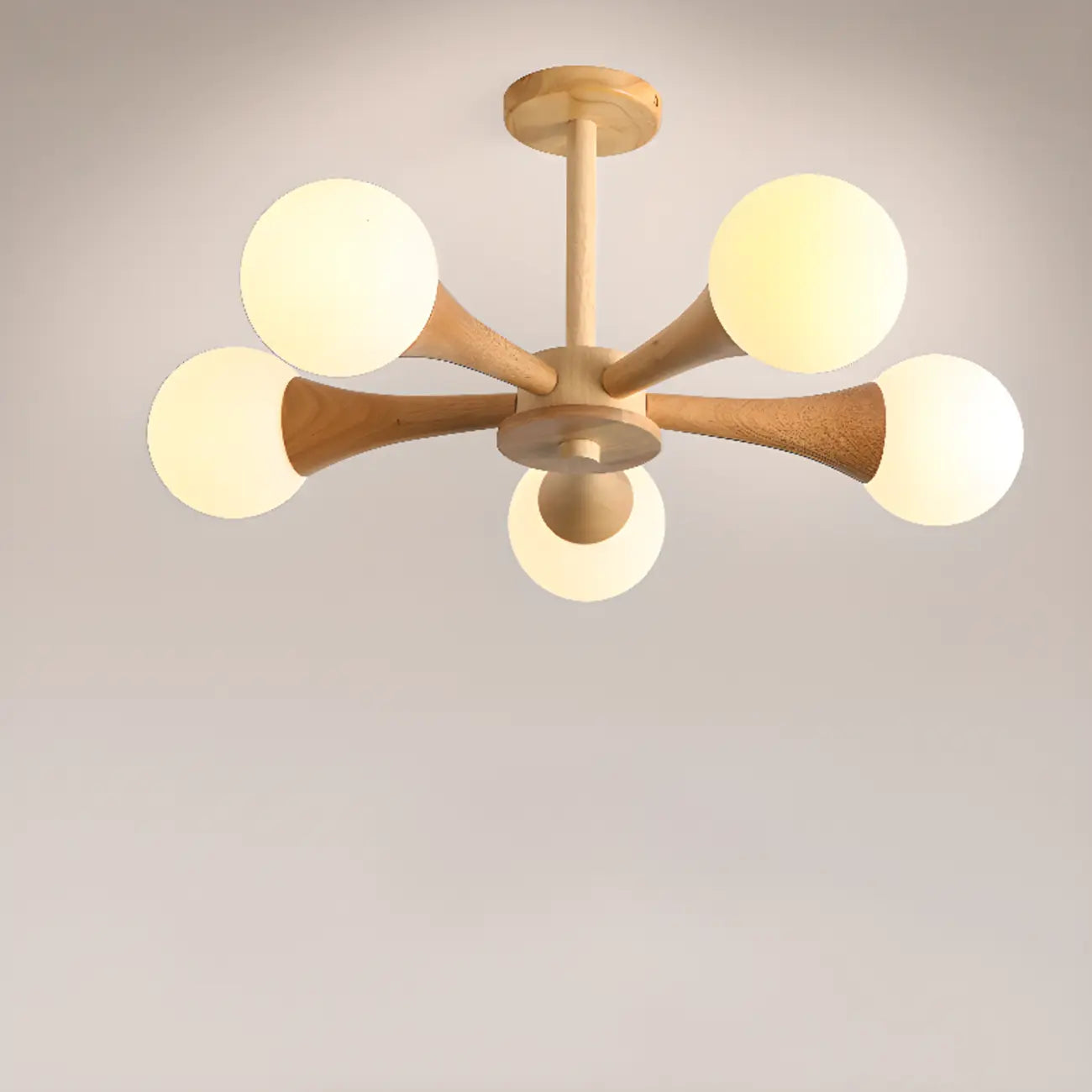 Modern Glass Semi Flush LED Ceiling Light for Living Room