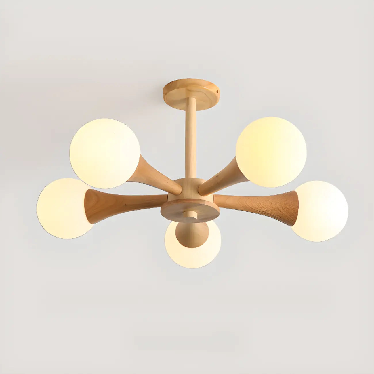 Modern Glass Semi Flush LED Ceiling Light for Living Room