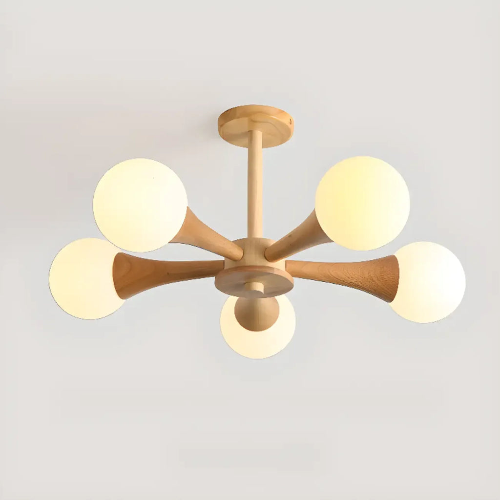Modern Glass Semi Flush LED Ceiling Light for Living Room