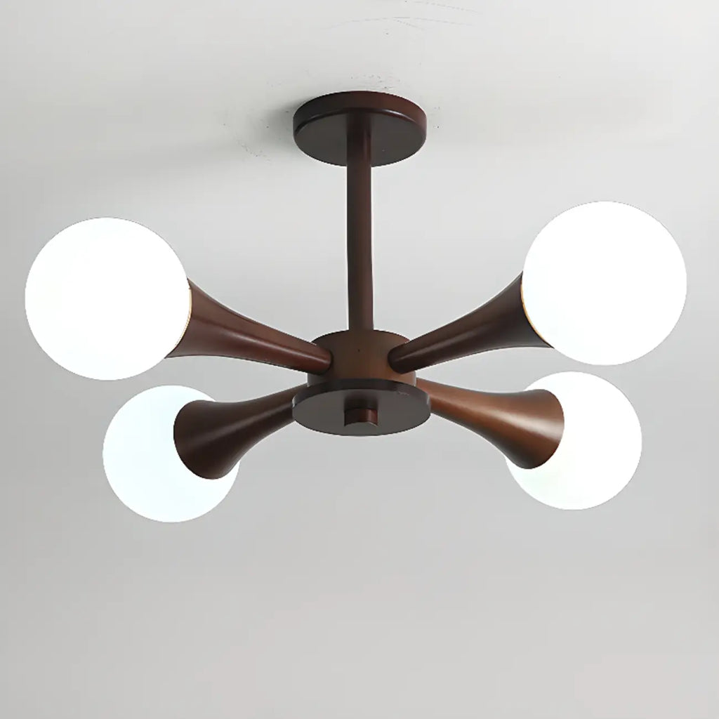Modern Glass Semi Flush LED Ceiling Light for Living Room
