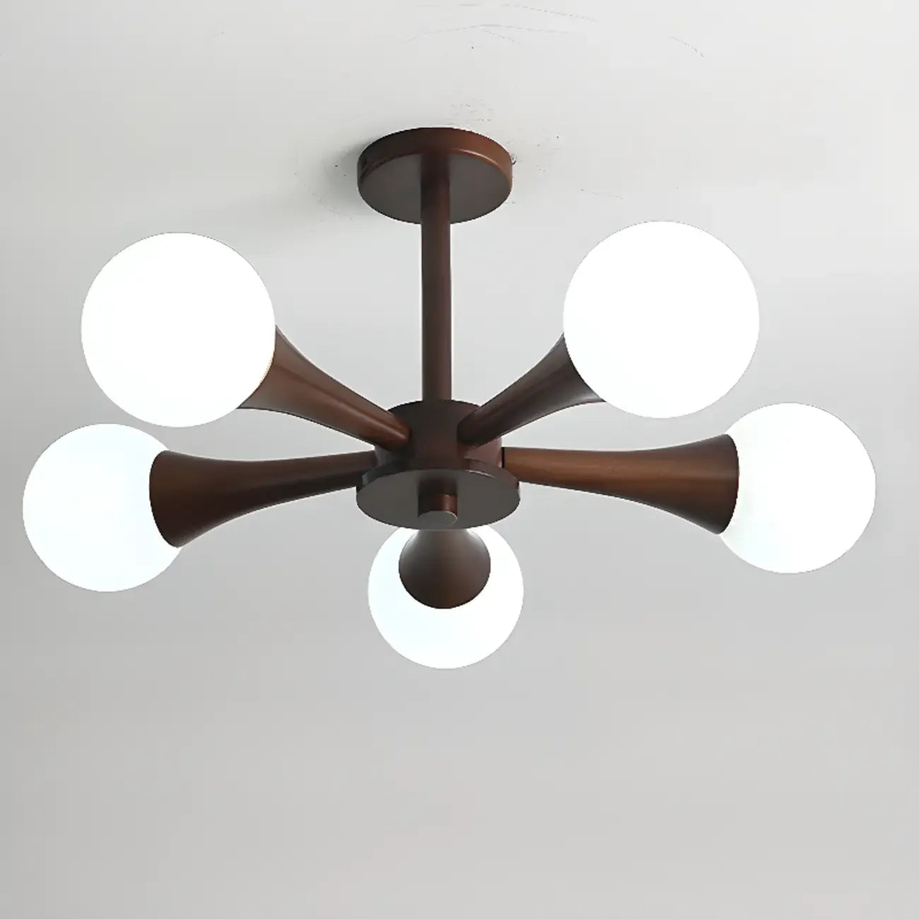 Modern Glass Semi Flush LED Ceiling Light for Living Room