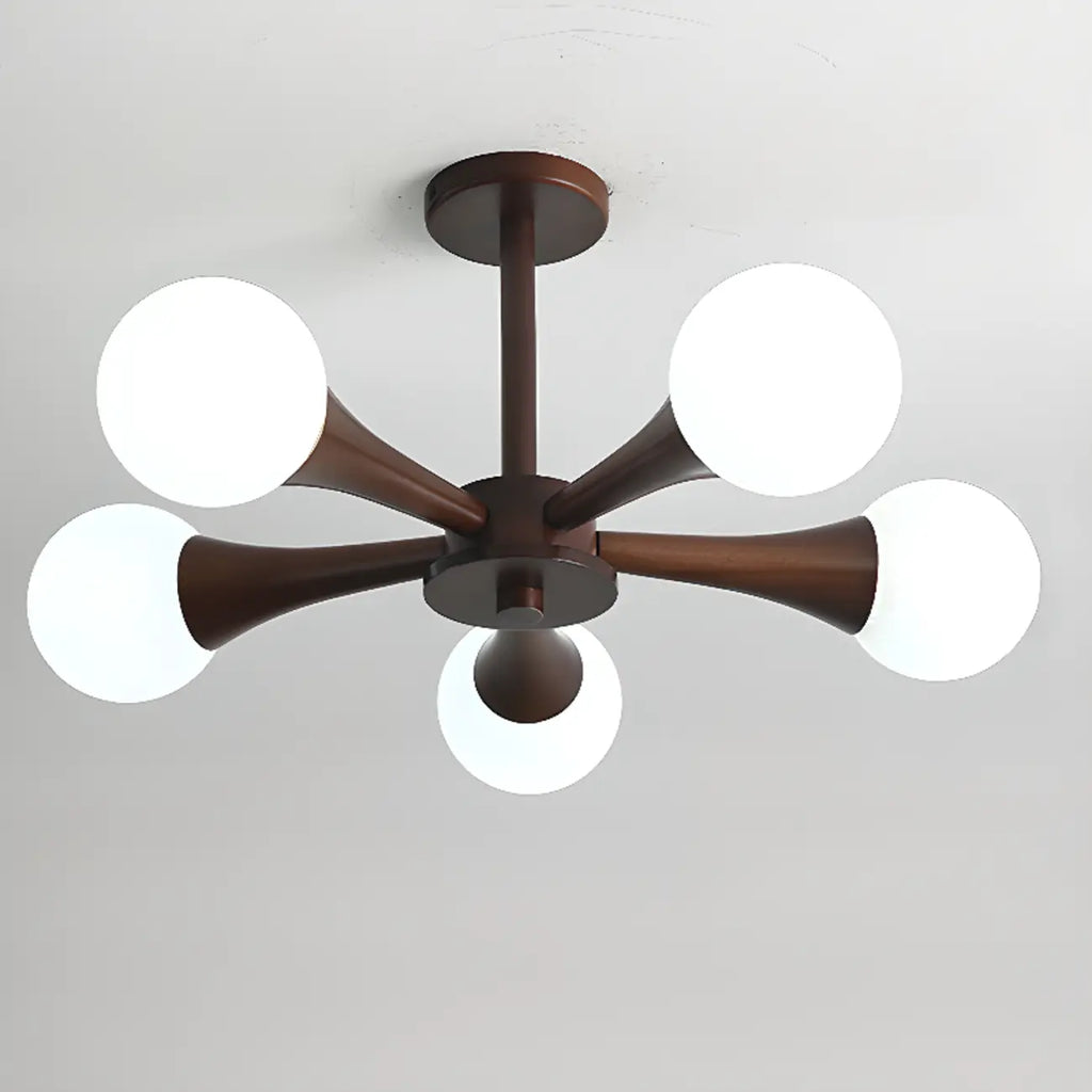 Modern Glass Semi Flush LED Ceiling Light for Living Room
