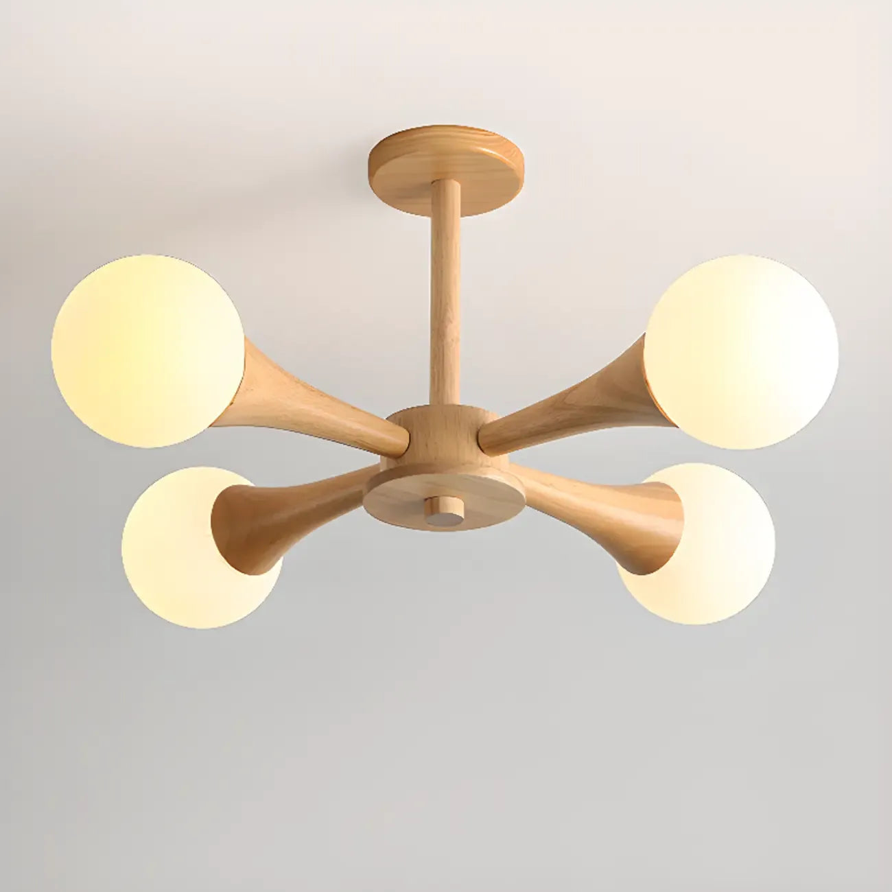 Modern Glass Semi Flush LED Ceiling Light for Living Room