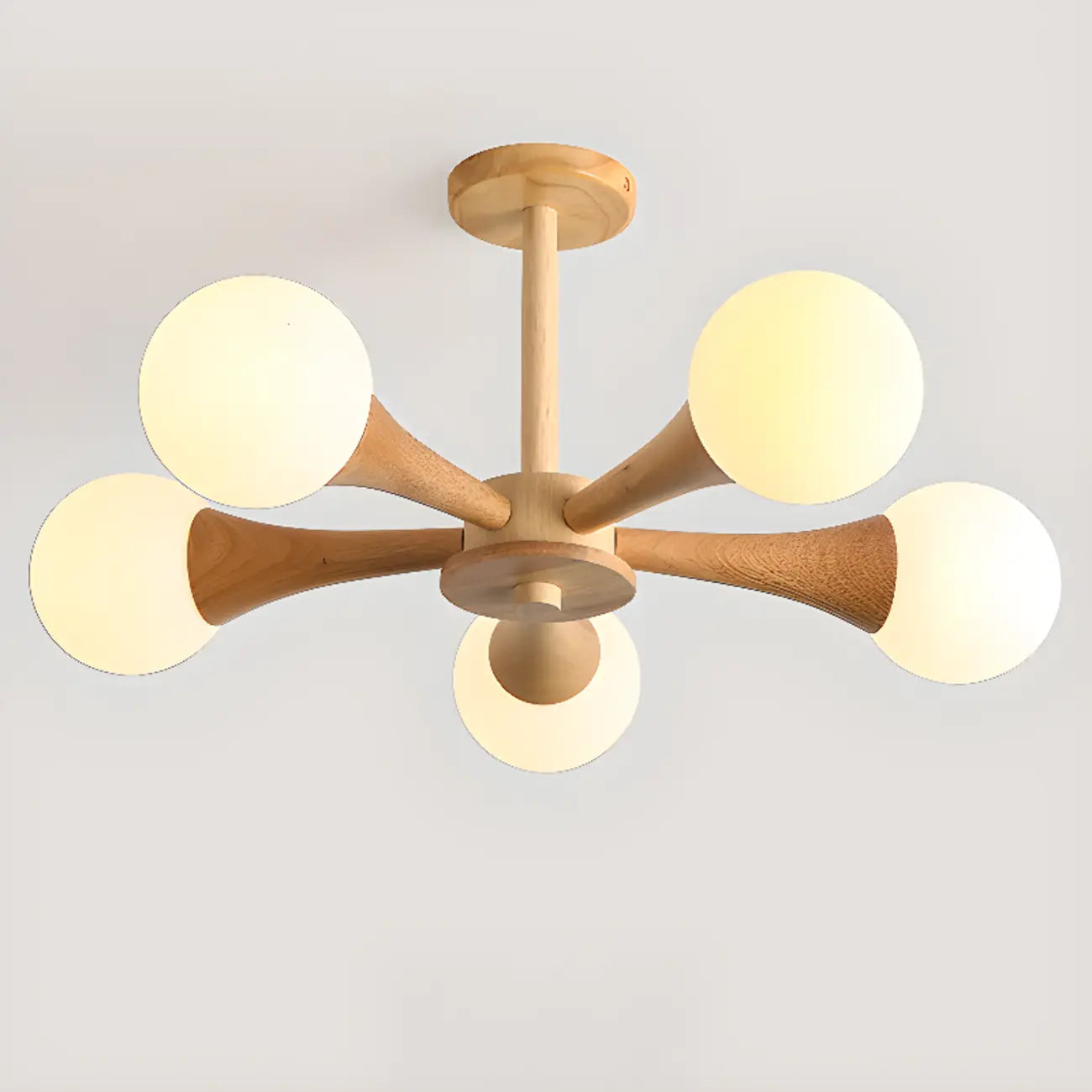 Modern Glass Semi Flush LED Ceiling Light for Living Room