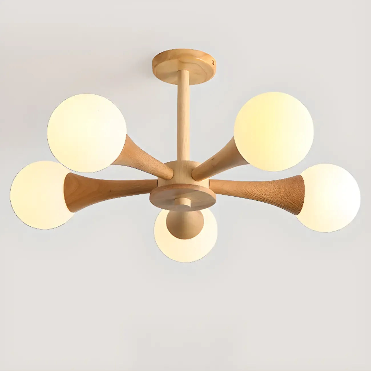 Modern Glass Semi Flush LED Ceiling Light for Living Room