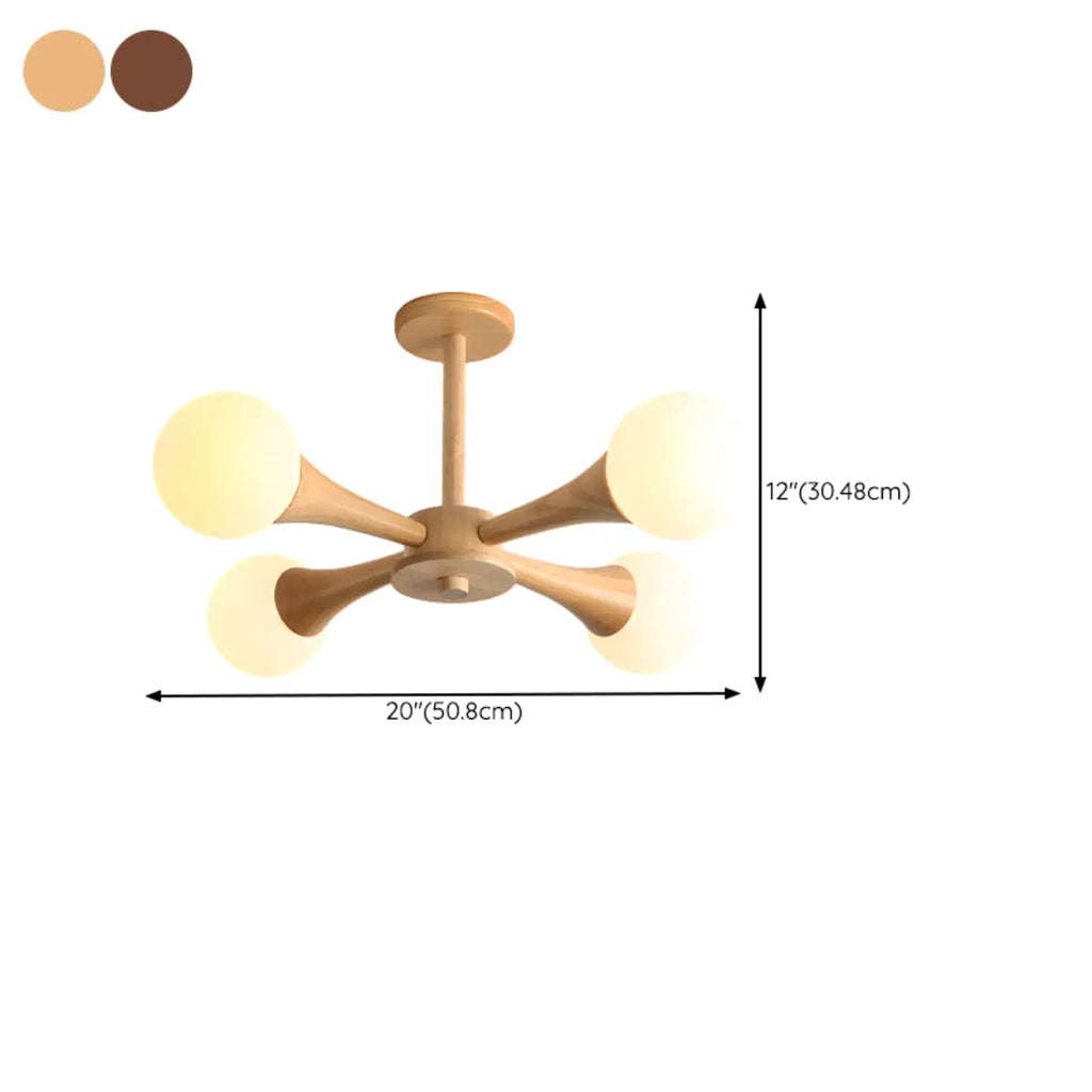 Modern Glass Semi Flush LED Ceiling Light for Living Room