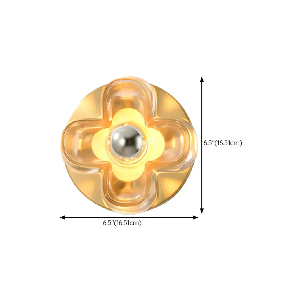 Mini Floral Glass Gold Wall Vanity Light