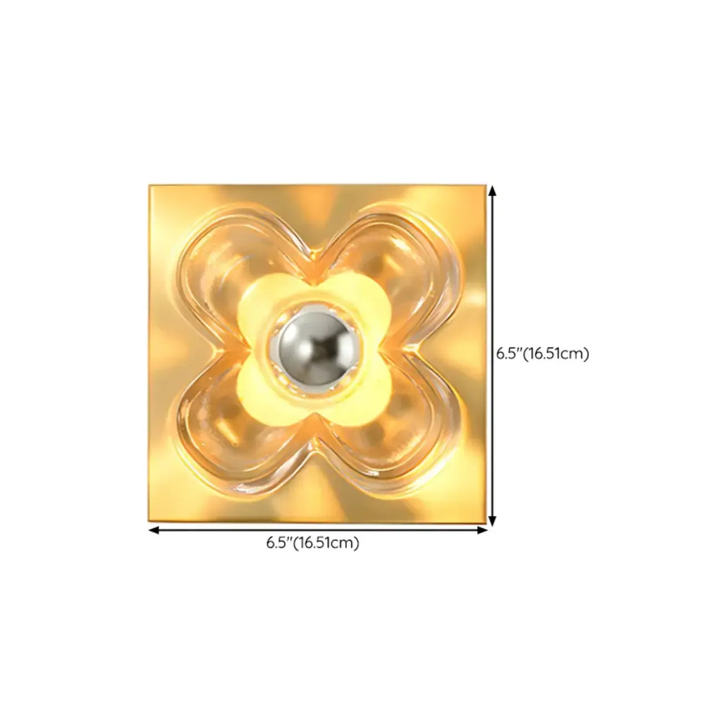 Mini Floral Glass Gold Wall Vanity Light