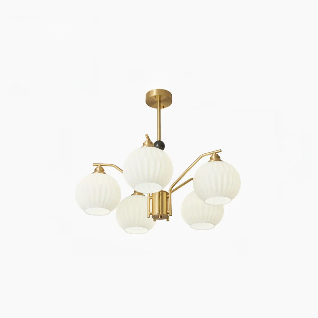 Modern 8-light Glass Globe Chandelier with Adjustable Height