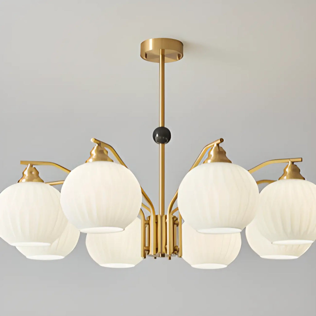 Modern 8-light Glass Globe Chandelier with Adjustable Height