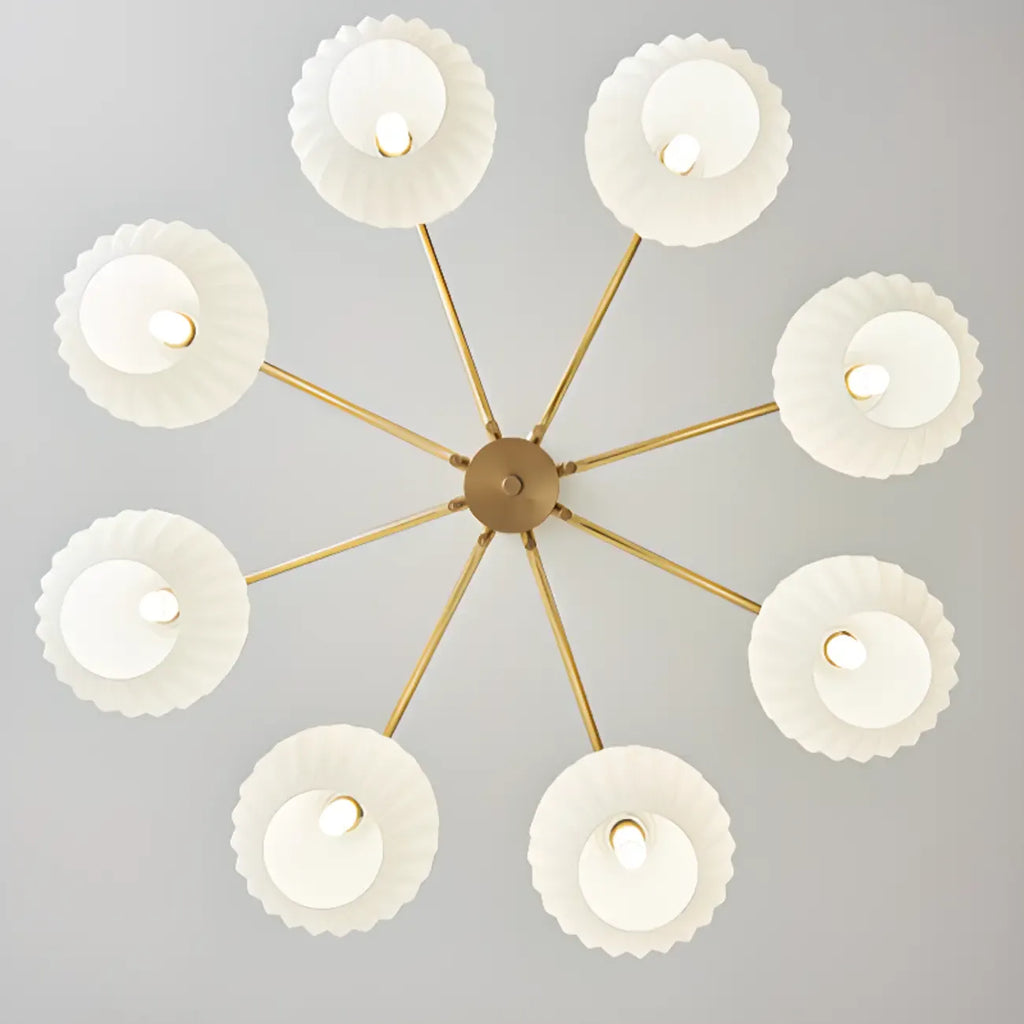 Modern 8-light Glass Globe Chandelier with Adjustable Height