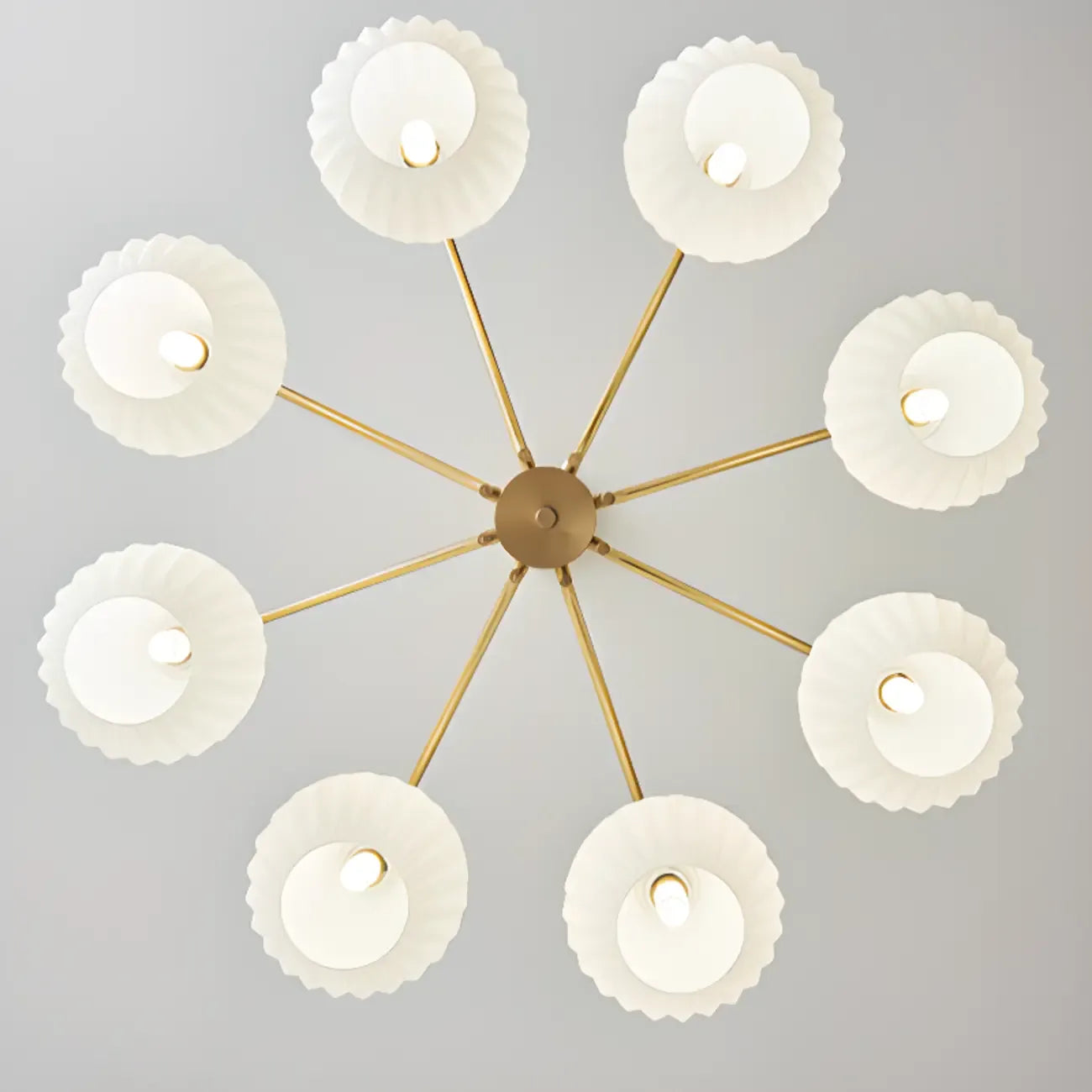 Modern 8-light Glass Globe Chandelier with Adjustable Height