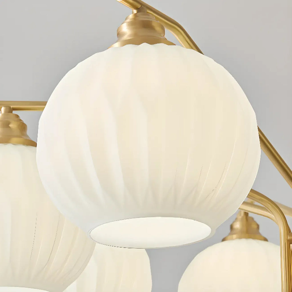 Modern 8-light Glass Globe Chandelier with Adjustable Height