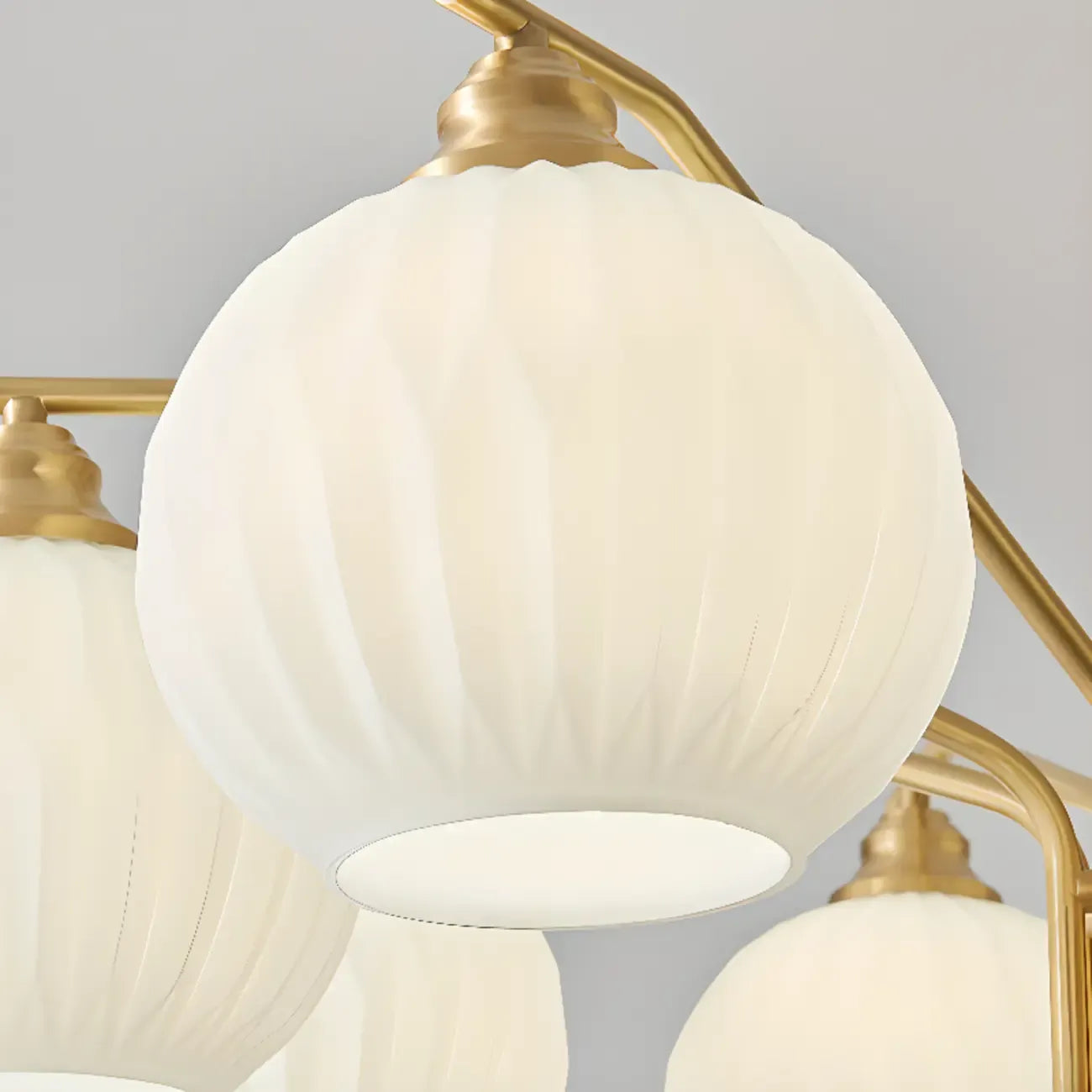 Modern 8-light Glass Globe Chandelier with Adjustable Height