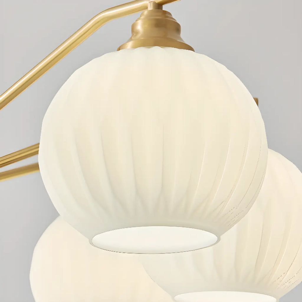 Modern 8-light Glass Globe Chandelier with Adjustable Height