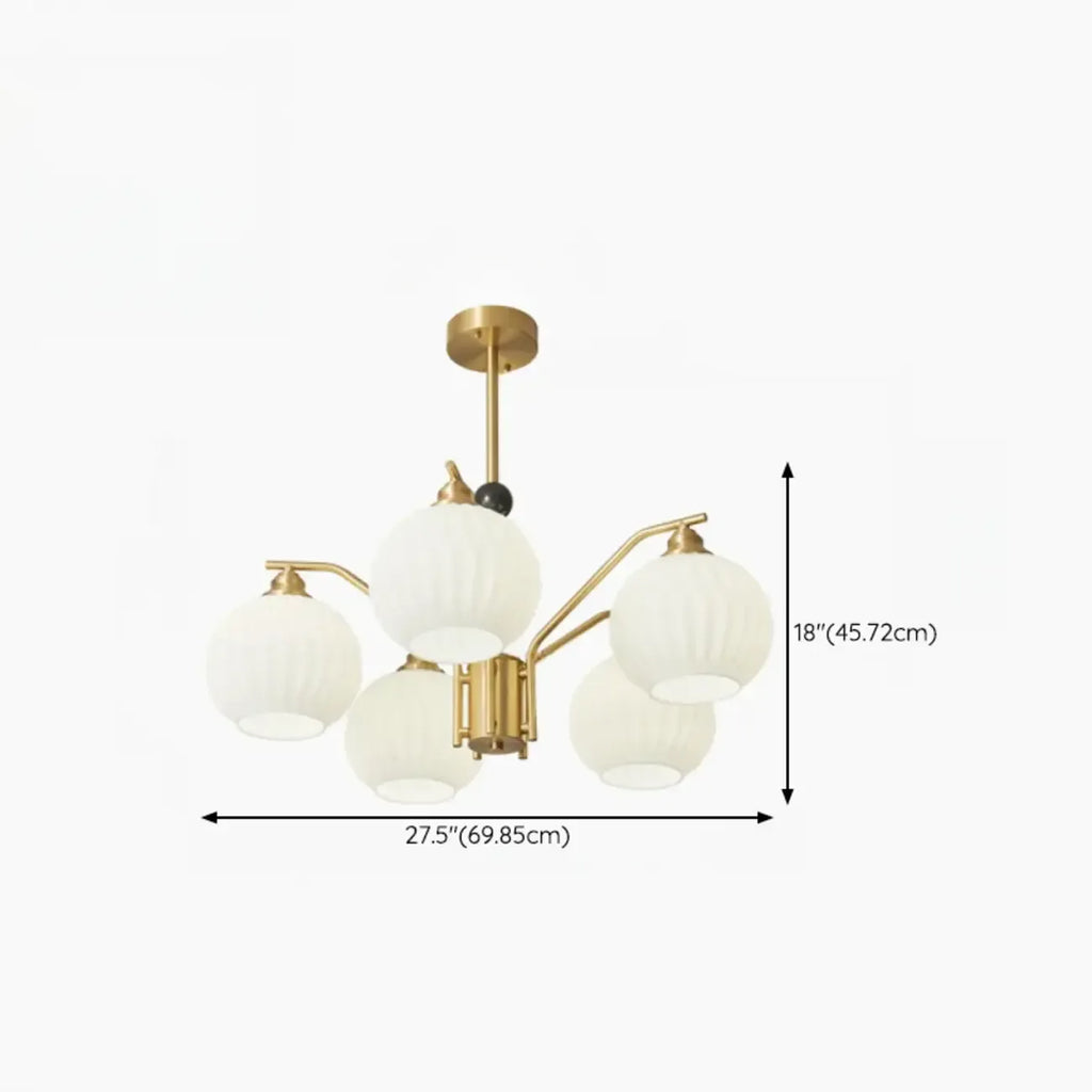 Modern 8-light Glass Globe Chandelier with Adjustable Height