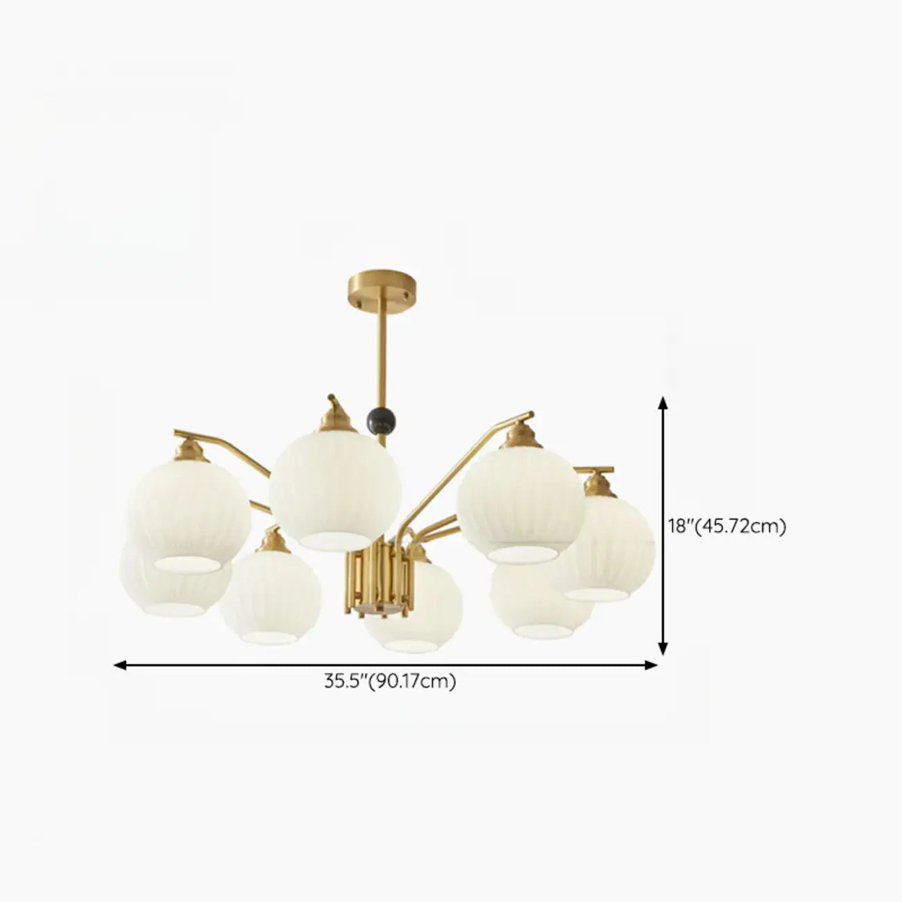 Modern 8-light Glass Globe Chandelier with Adjustable Height