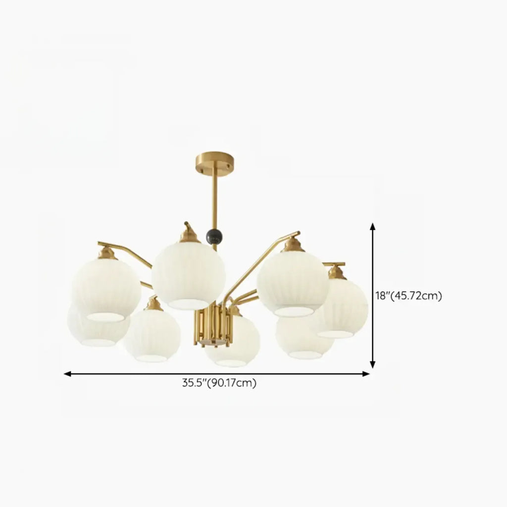 Modern 8-light Glass Globe Chandelier with Adjustable Height